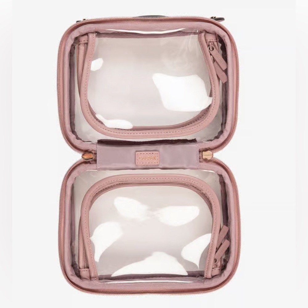 CALPAK Small  Clear Cosmetics Case in Mauve